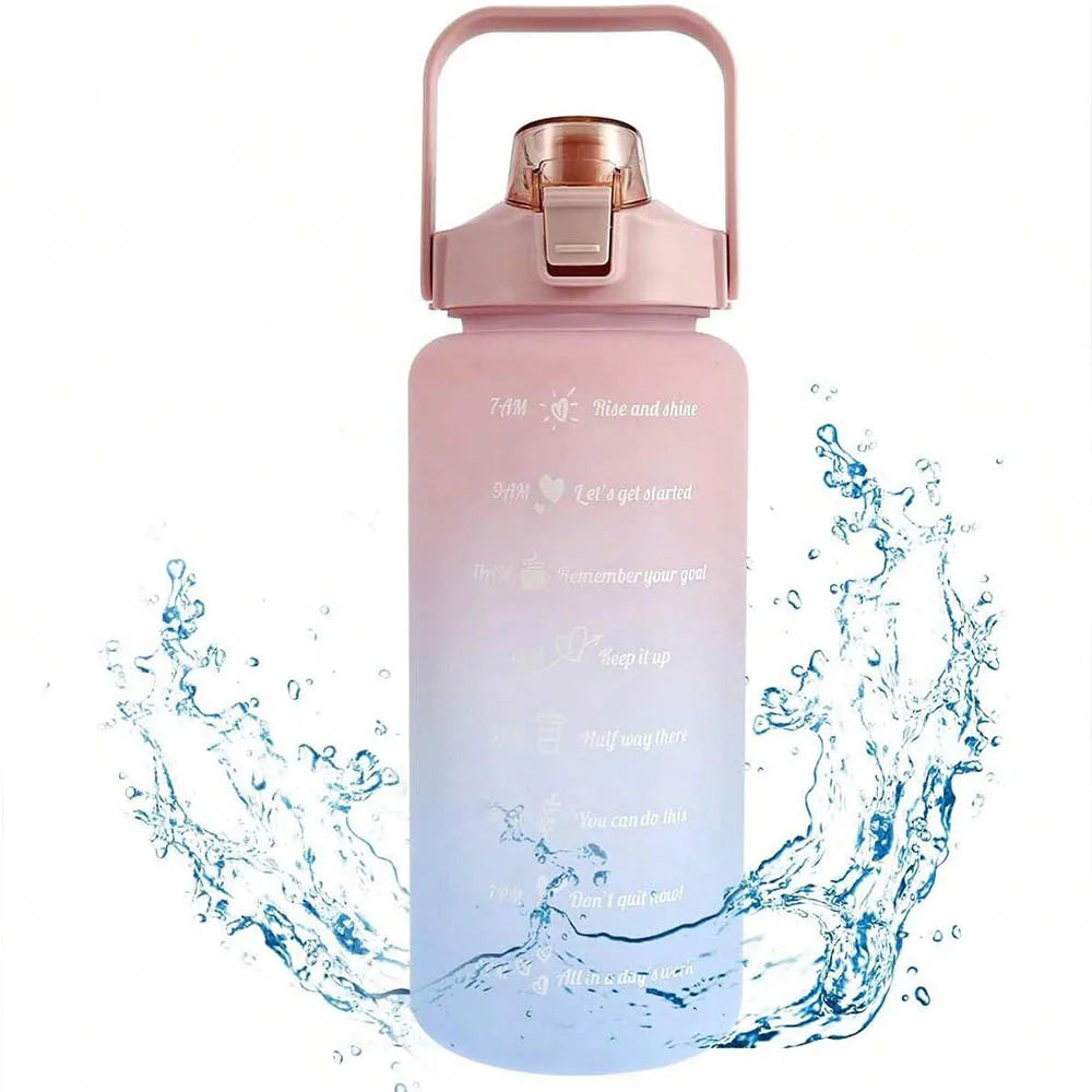 Hydra‑Track Water Bottle – 2 L motivational bottle with time marker