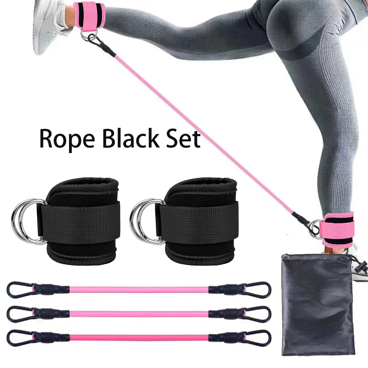 Booty Bands Pro – Widerstandsbänder mit Knöchelriemen für Bein- & Po-Training