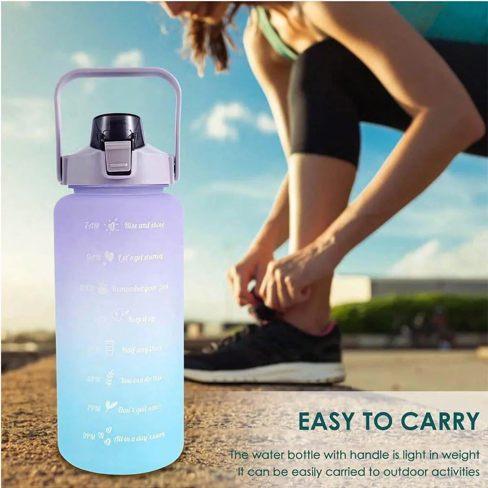 Hydra‑Track Water Bottle – 2 L motivational bottle with time marker