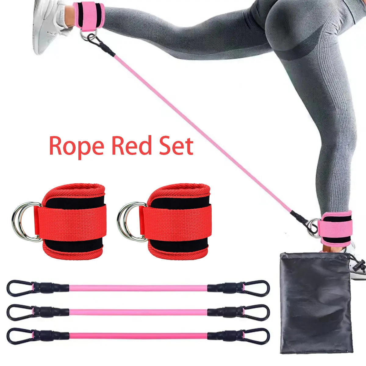 Booty Bands Pro – Widerstandsbänder mit Knöchelriemen für Bein- & Po-Training