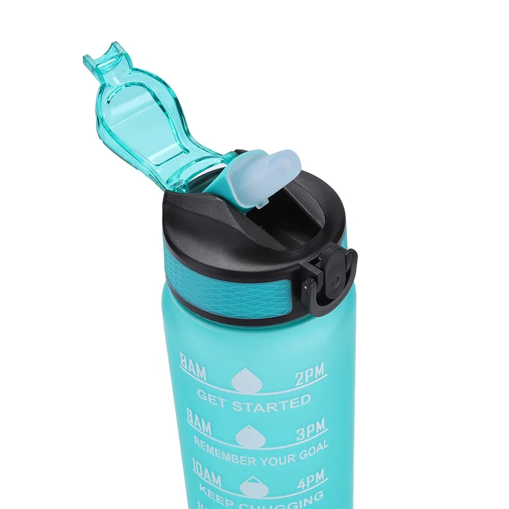 Hydra‑Smart Motivational Bottle – 1 L with time markers & one‑touch lid