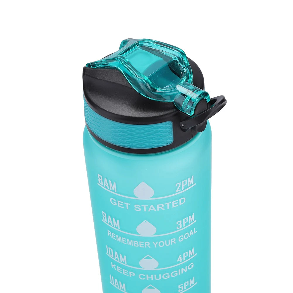 Hydra‑Smart Motivational Bottle – 1 L with time markers & one‑touch lid