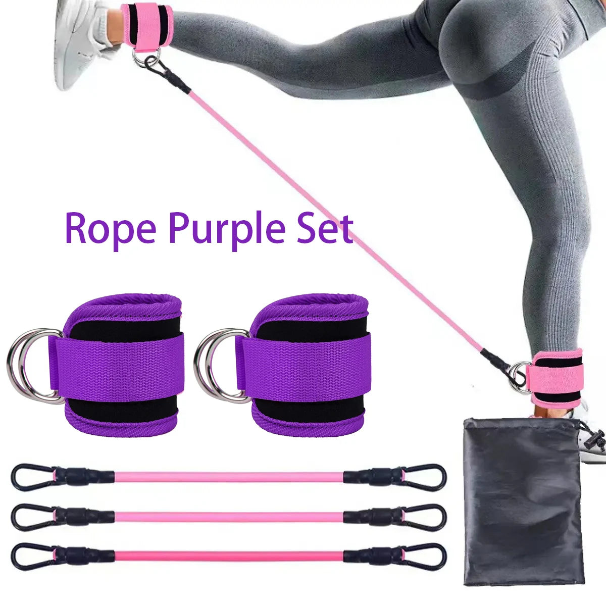 Booty Bands Pro – Widerstandsbänder mit Knöchelriemen für Bein- & Po-Training