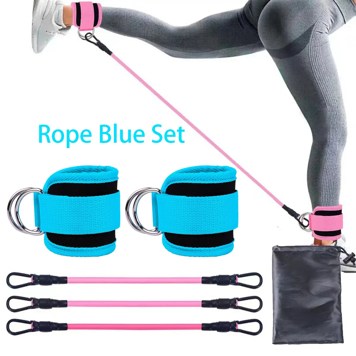 Booty Bands Pro – Widerstandsbänder mit Knöchelriemen für Bein- & Po-Training