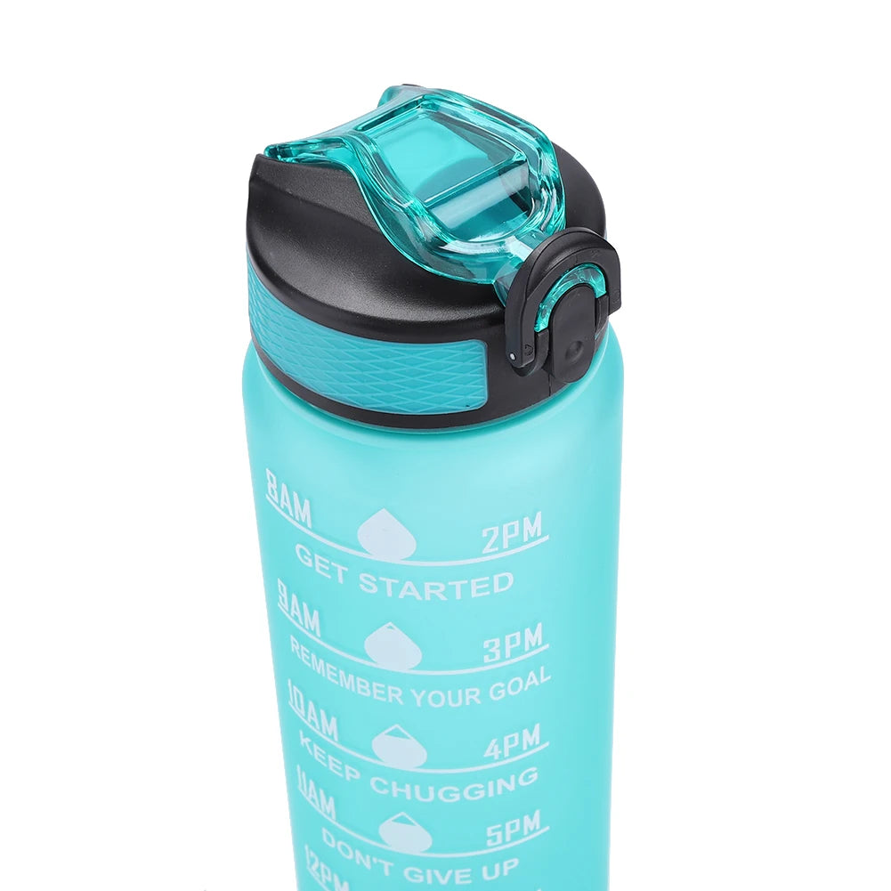 Hydra‑Smart Motivational Bottle – 1 L with time markers & one‑touch lid